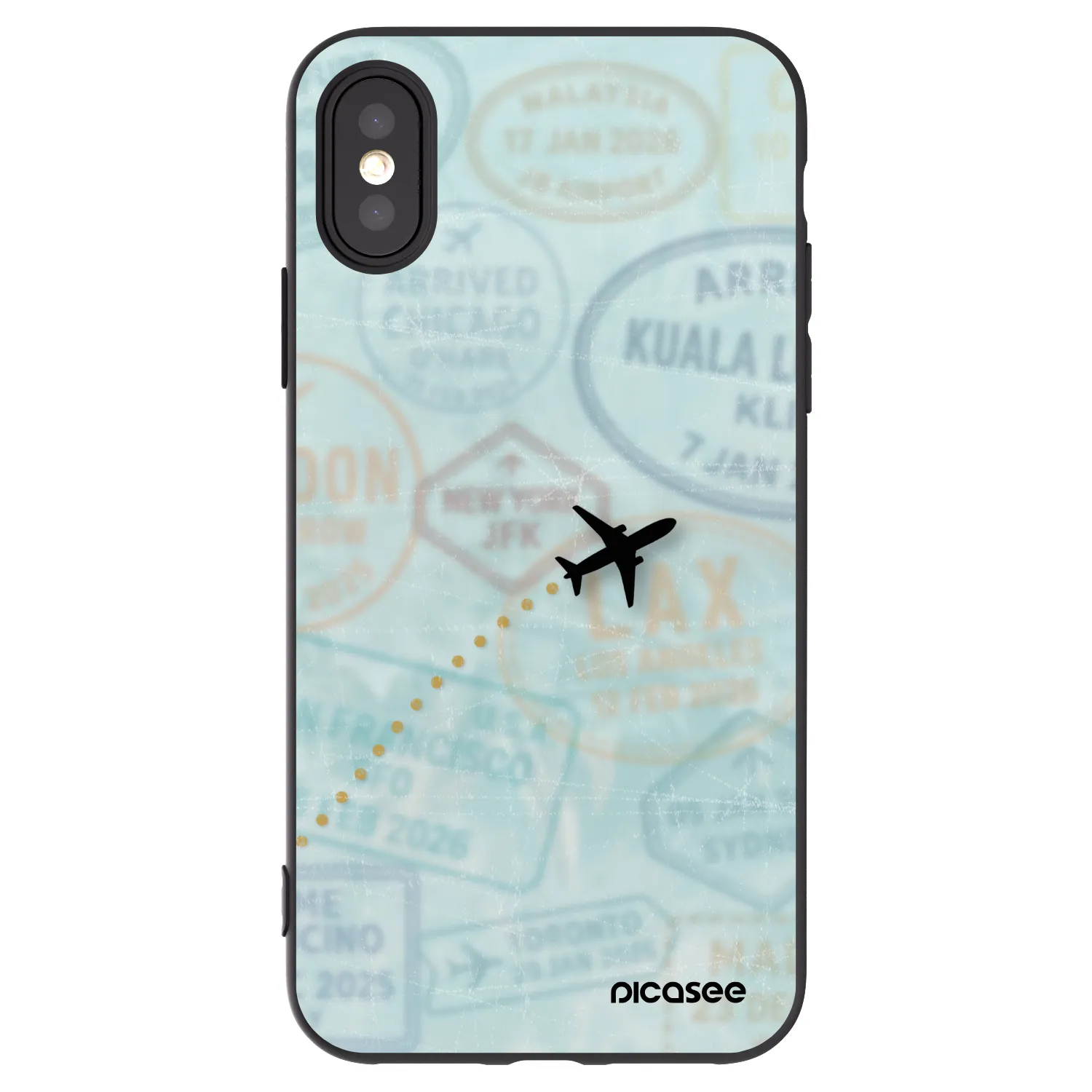 Picasee silikonový černý obal pro Apple iPhone X/XS - FLIGHT PATH