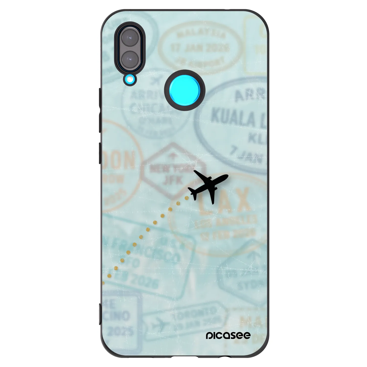 Picasee silikonový černý obal pro Huawei Nova 3 - FLIGHT PATH