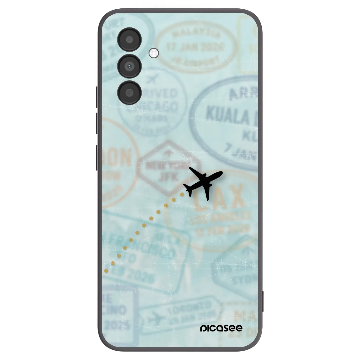 Picasee silikonový černý obal pro Samsung Galaxy A04s A047F - FLIGHT PATH