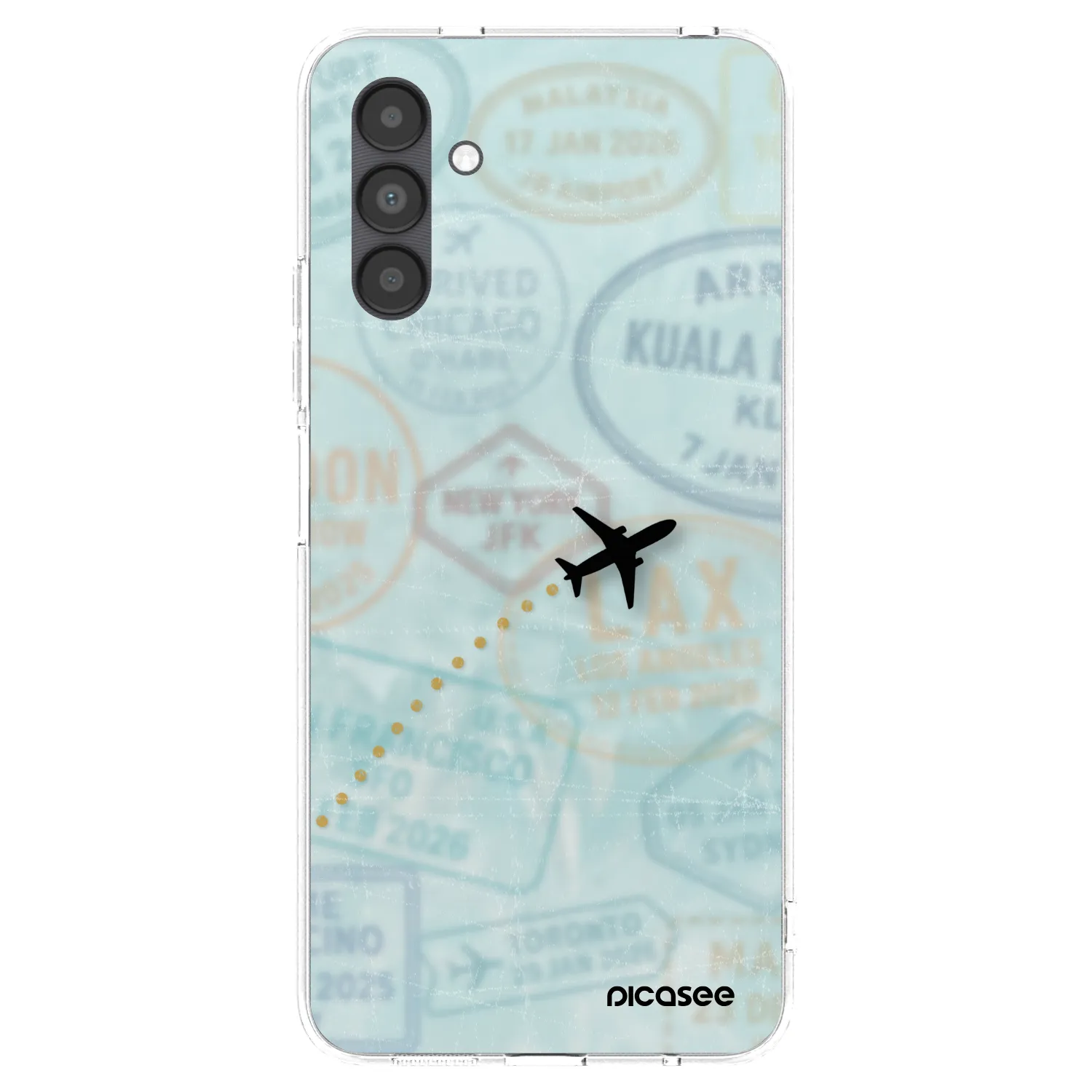 Picasee silikonový průhledný obal pro Samsung Galaxy A04s A047F - FLIGHT PATH