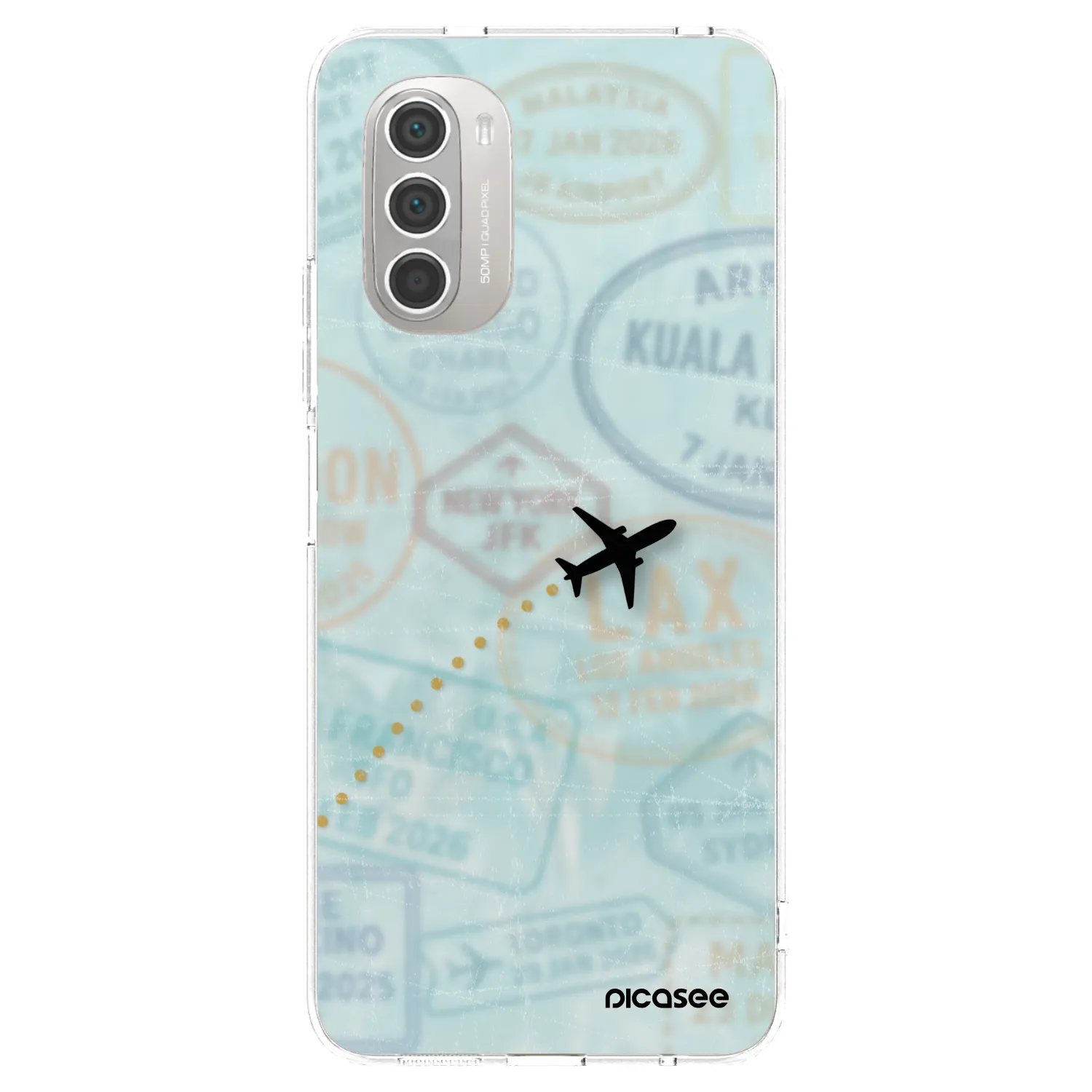 Picasee silikonový průhledný obal pro Motorola Moto G51 - FLIGHT PATH