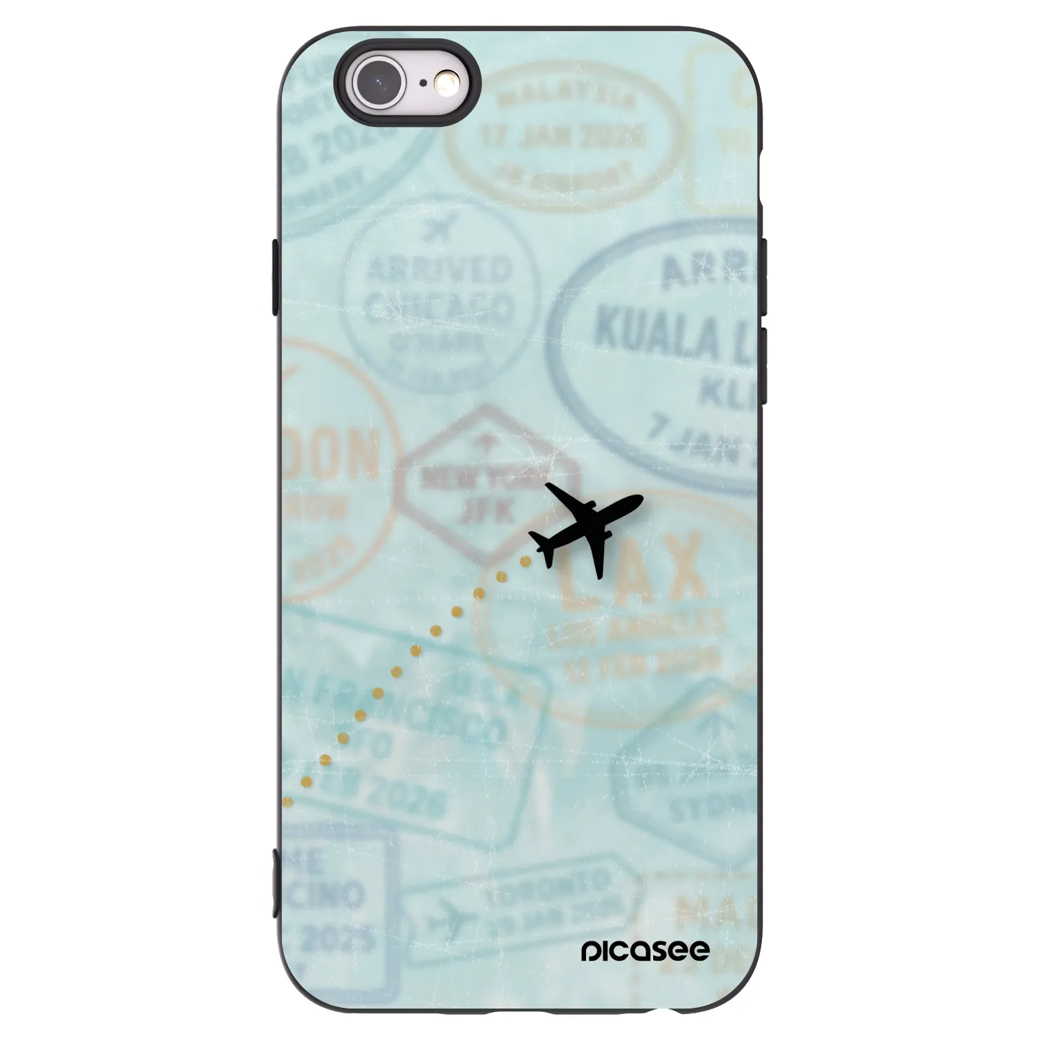 Picasee silikonový černý obal pro Apple iPhone 6/6S - FLIGHT PATH