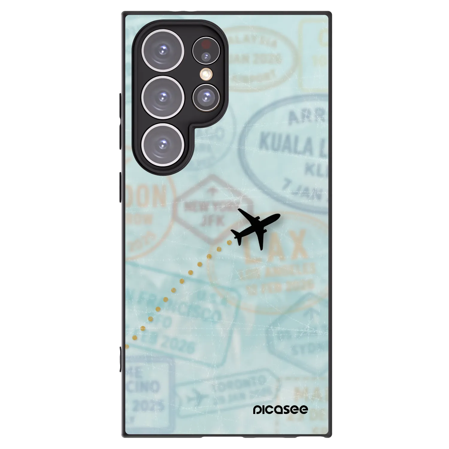 Picasee silikonový černý obal pro Samsung Galaxy S24 Ultra S928B 5G - FLIGHT PATH