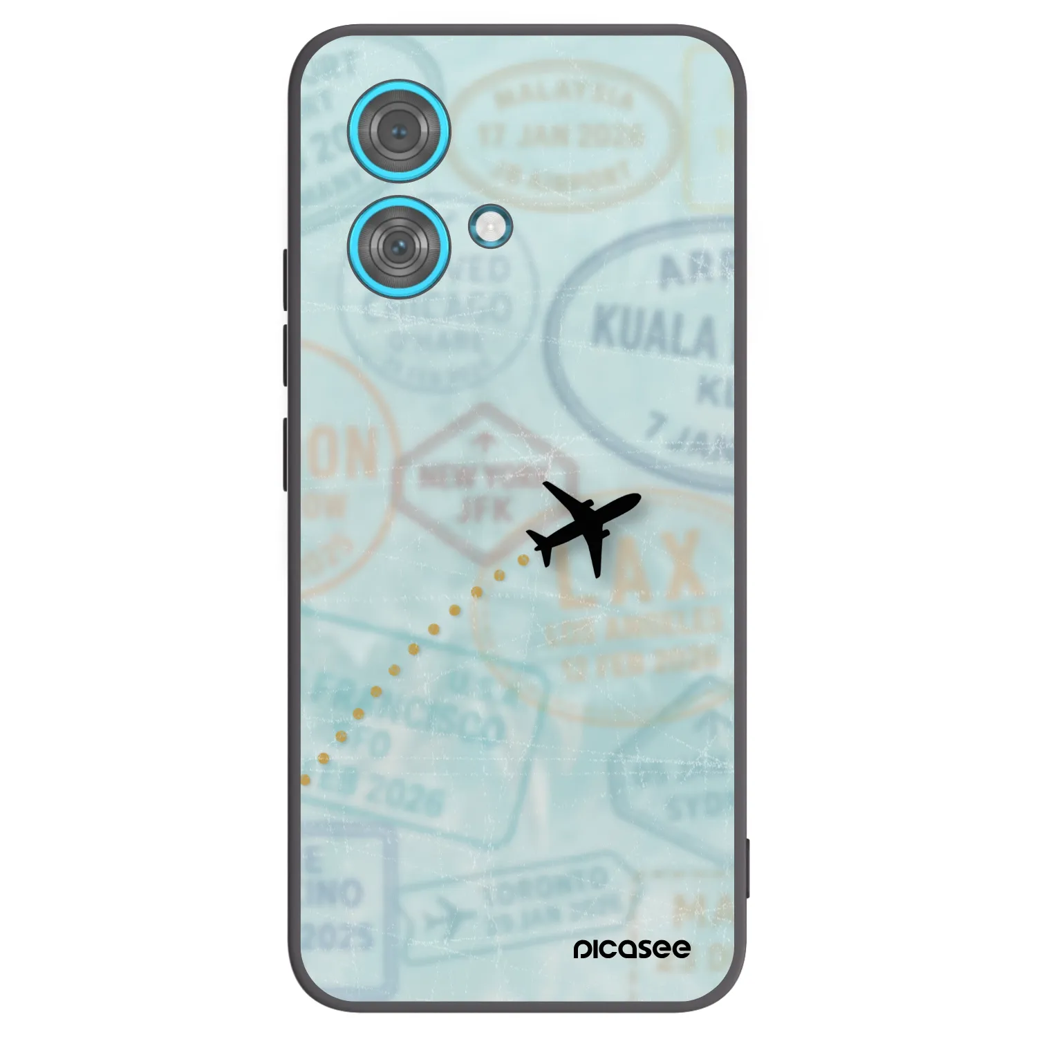 Picasee silikonový černý obal pro Motorola Edge 40 Neo - FLIGHT PATH
