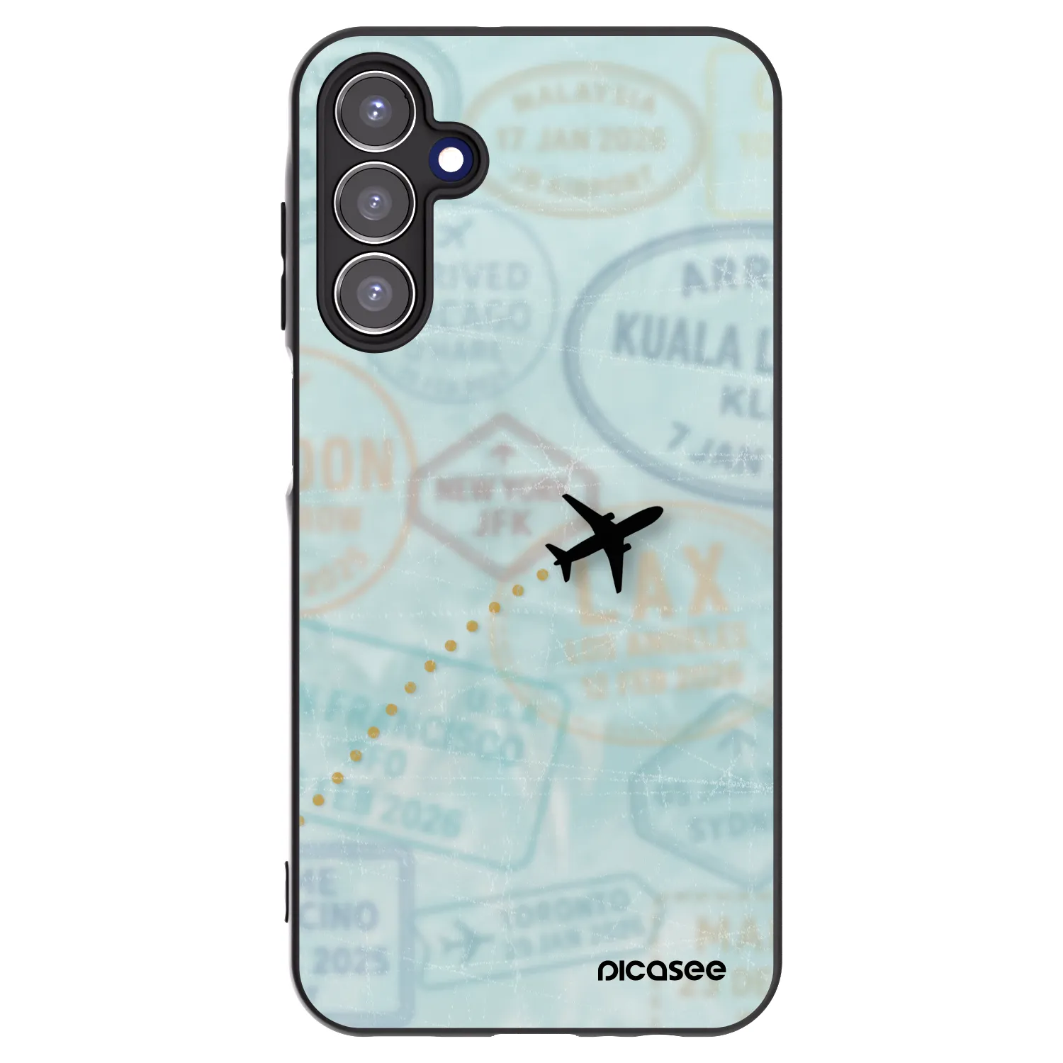 Picasee silikonový černý obal pro Samsung Galaxy A15 A155F 4G - FLIGHT PATH