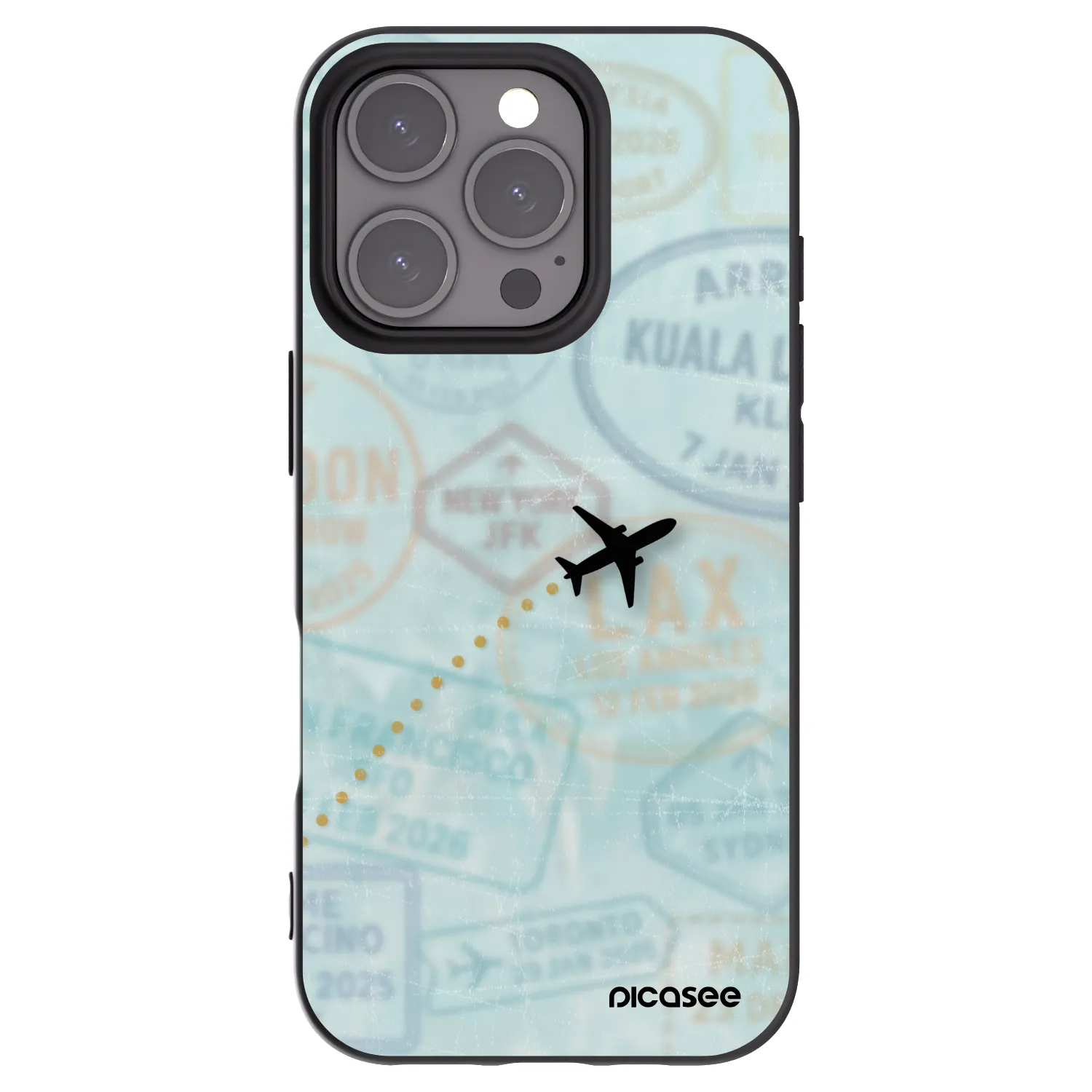 Picasee silikonový černý obal pro Apple iPhone 16 Pro - FLIGHT PATH