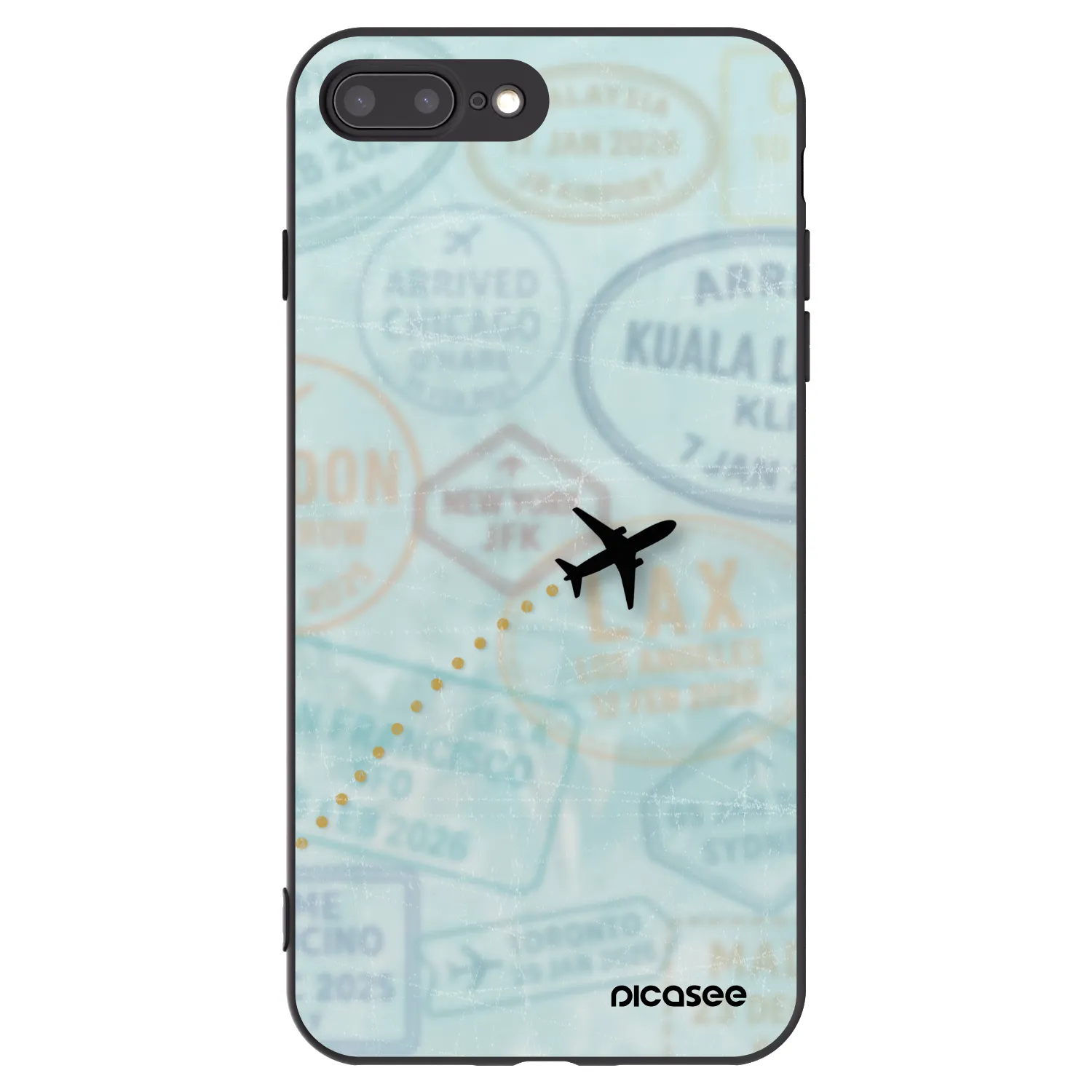 Picasee silikonový černý obal pro Apple iPhone 7 Plus - FLIGHT PATH