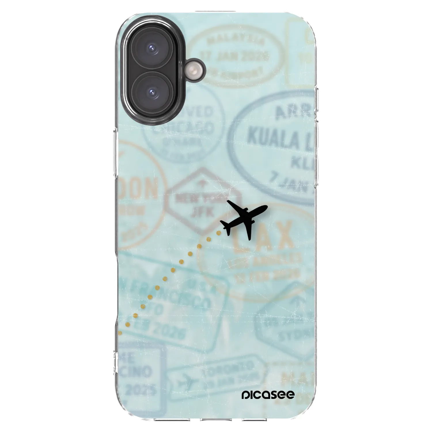 Picasee silikonový průhledný obal pro Apple iPhone 16 Plus - FLIGHT PATH