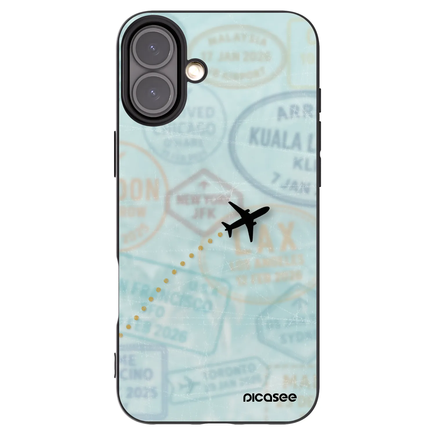 Picasee silikonový černý obal pro Apple iPhone 16 Plus - FLIGHT PATH