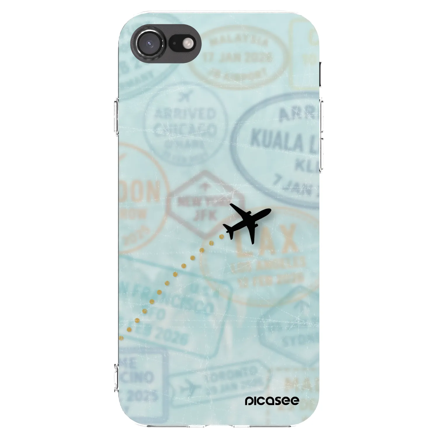Picasee silikonový průhledný obal pro Apple iPhone 7 - FLIGHT PATH