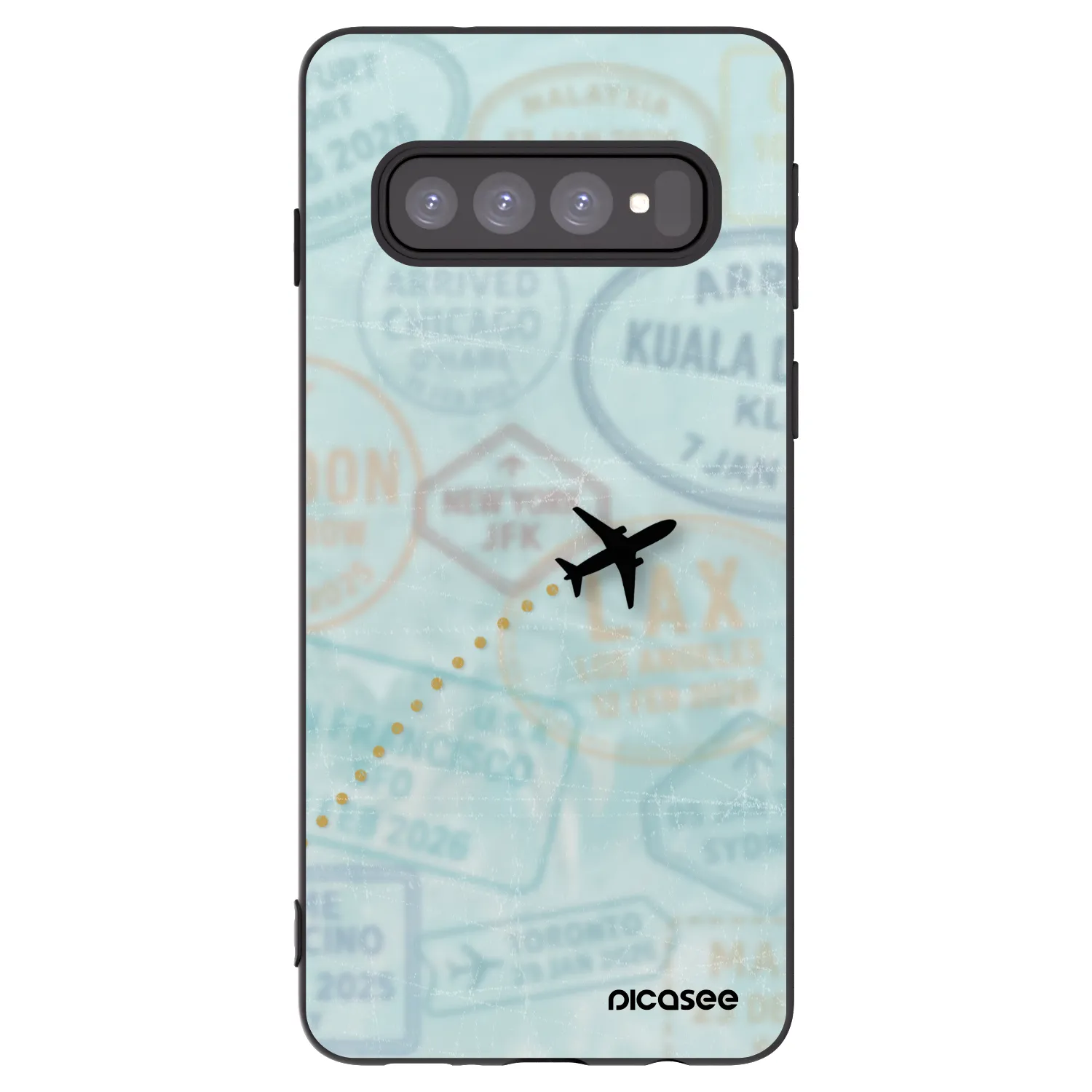 Picasee silikonový černý obal pro Samsung Galaxy S10 G973 - FLIGHT PATH