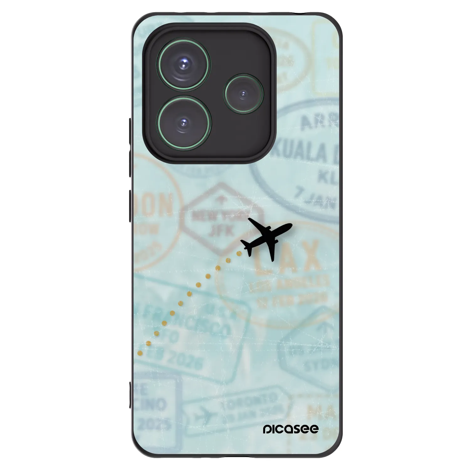 Picasee silikonový černý obal pro Xiaomi Redmi Note 14 5G - FLIGHT PATH