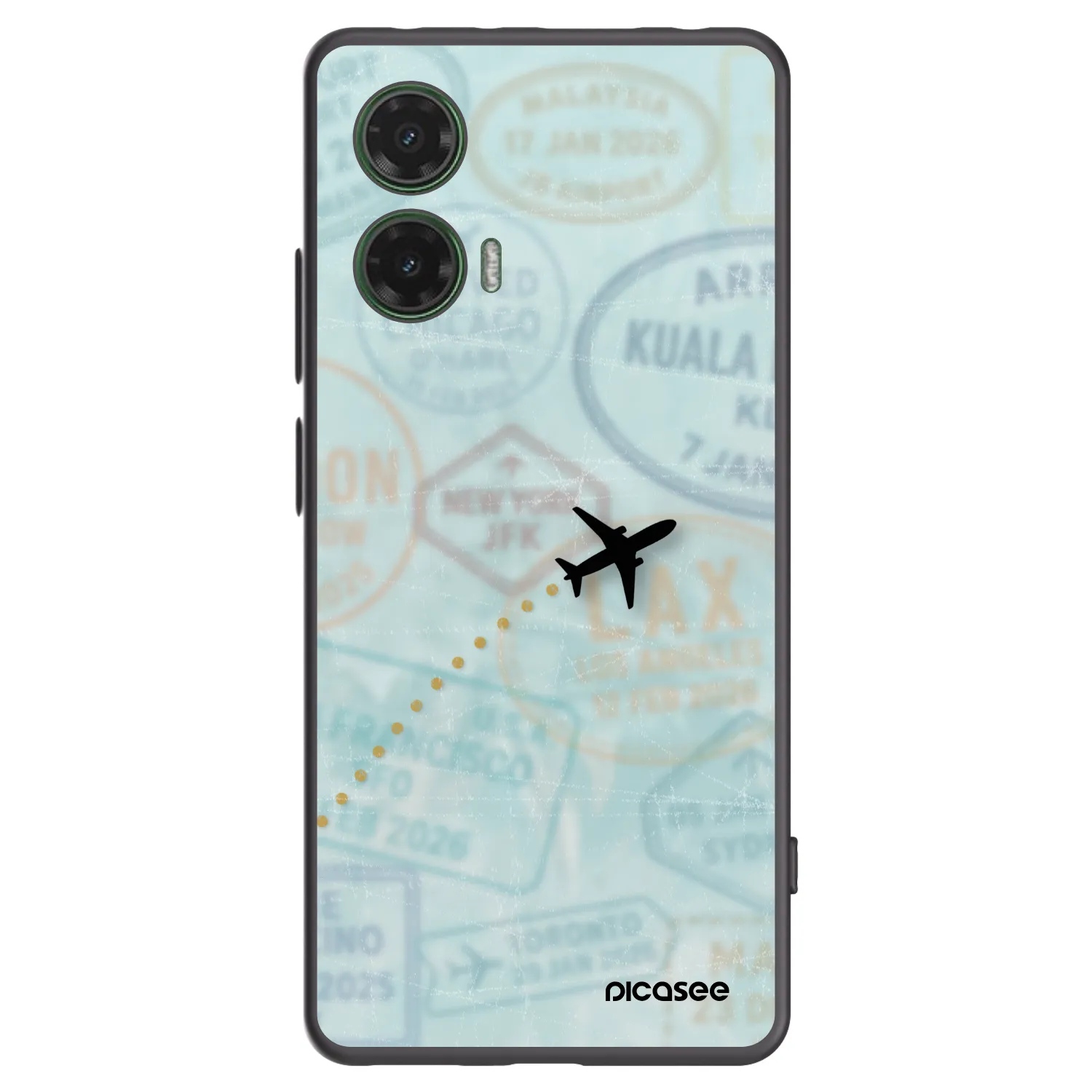 Picasee silikonový černý obal pro Motorola Moto G35 5G - FLIGHT PATH