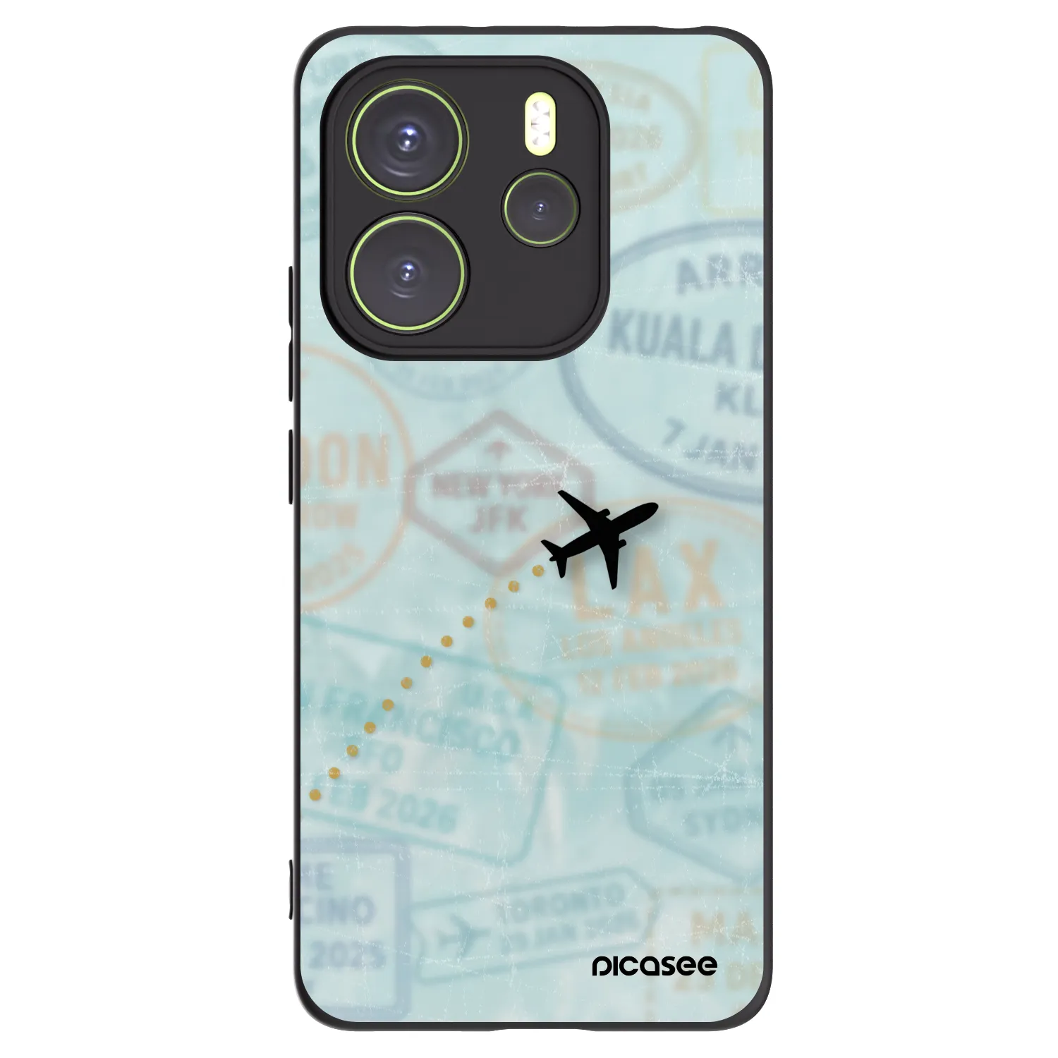 Picasee silikonový černý obal pro Xiaomi Redmi Note 14 4G - FLIGHT PATH