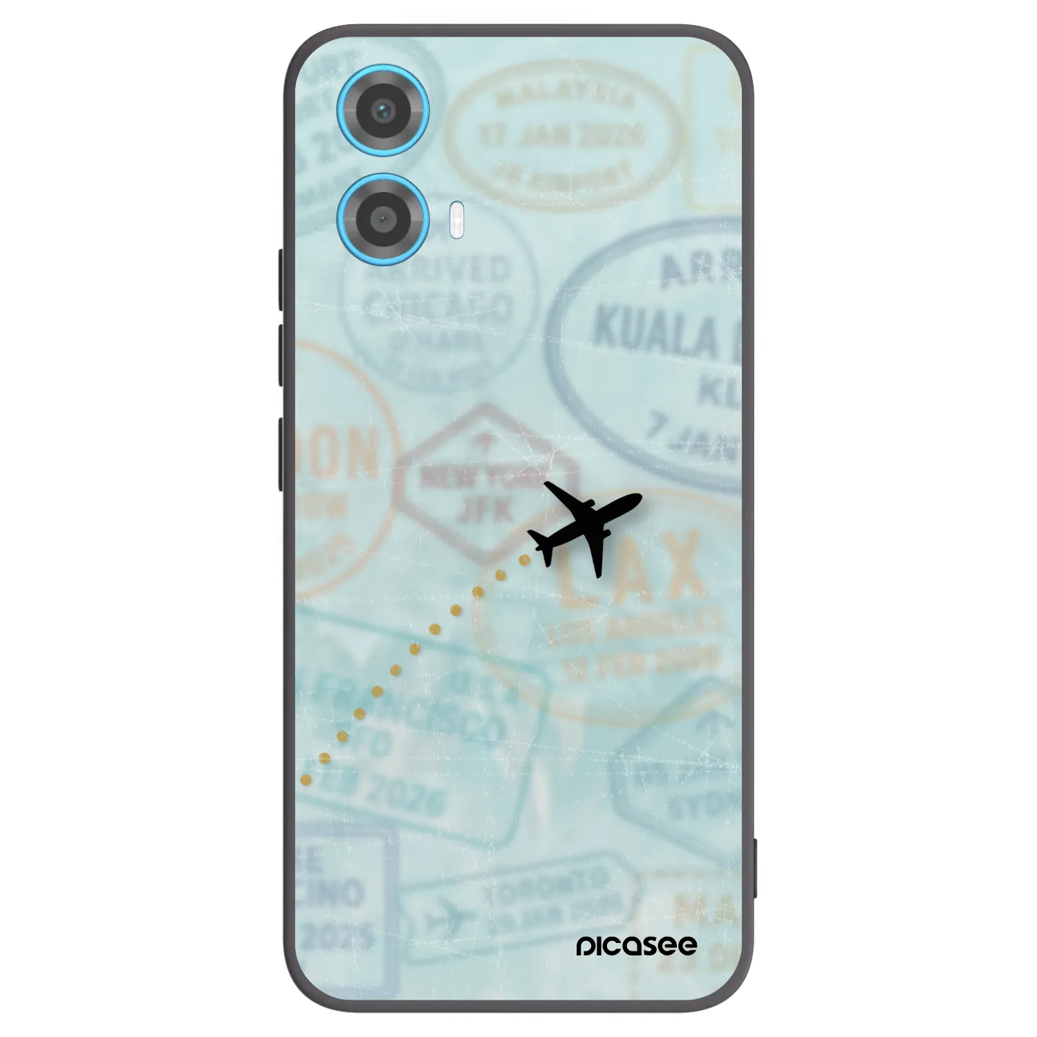 Picasee silikonový černý obal pro Motorola Moto G34 5G - FLIGHT PATH