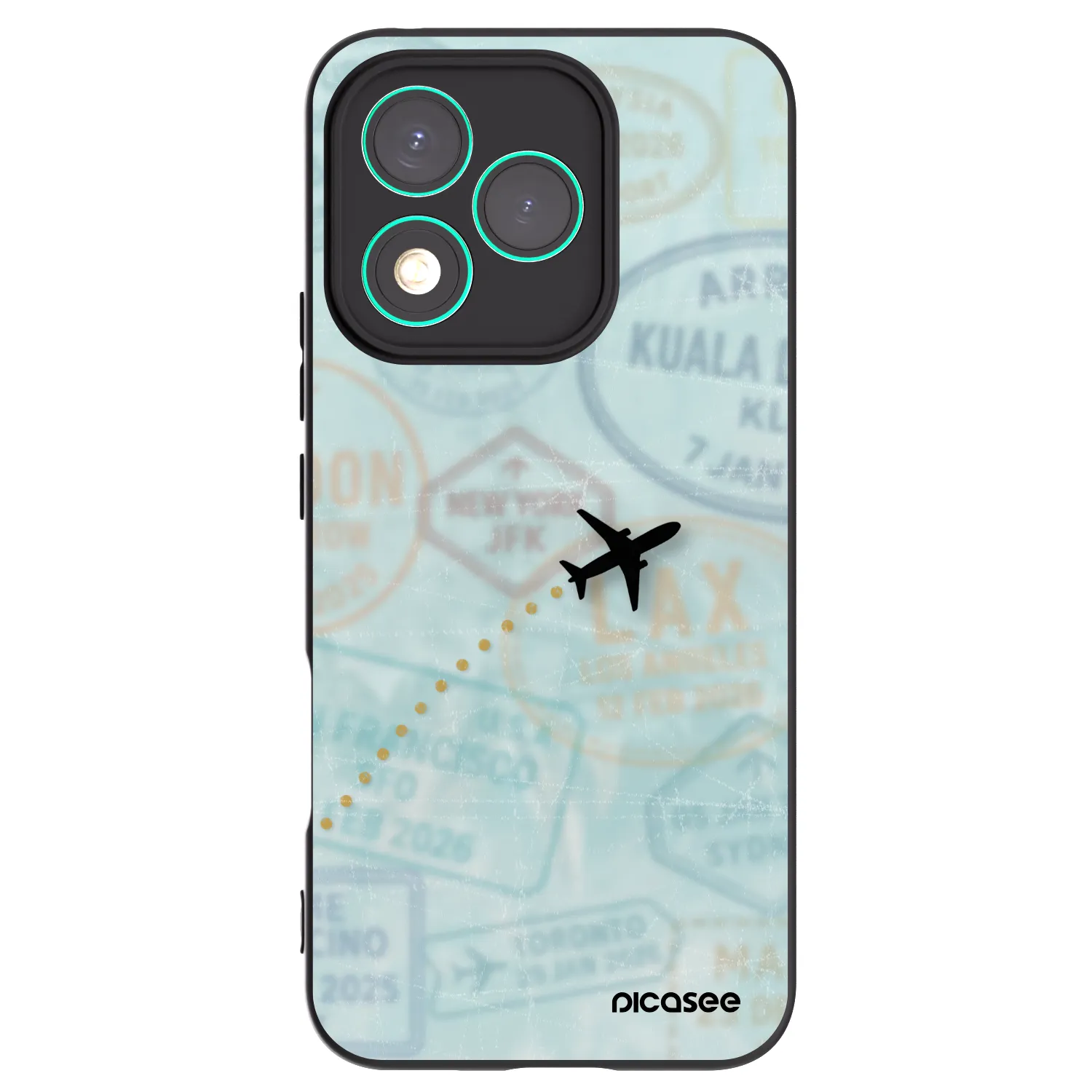 Picasee silikonový černý obal pro Honor 400 Lite 5G - FLIGHT PATH