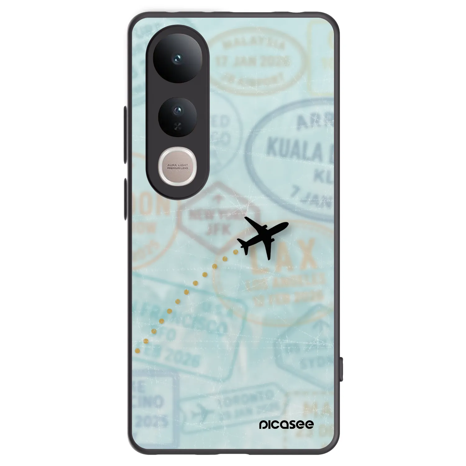 Picasee silikonový černý obal pro Vivo V50 Lite 5G - FLIGHT PATH