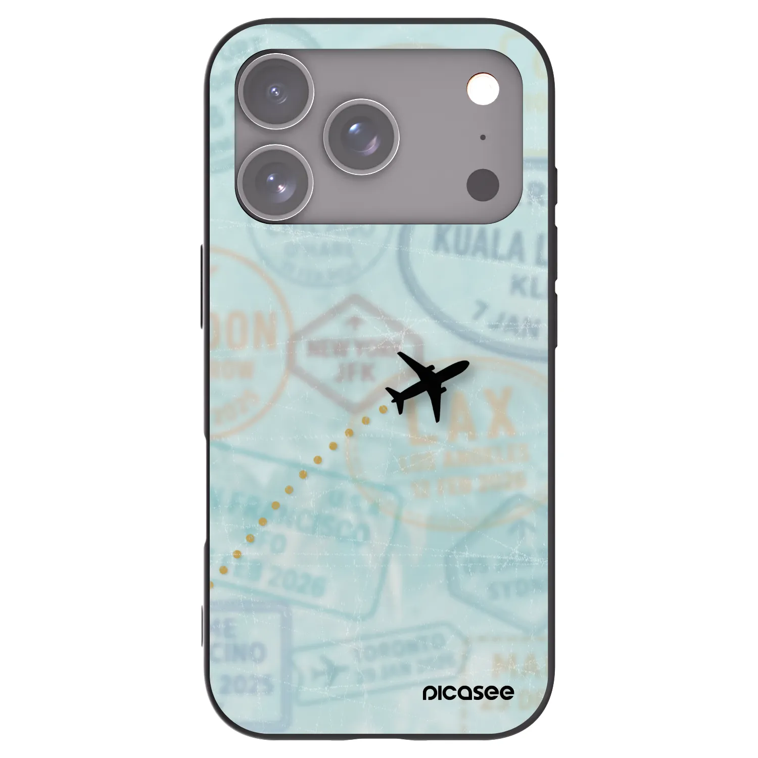 Picasee silikonový černý obal pro Apple iPhone 17 Pro - FLIGHT PATH