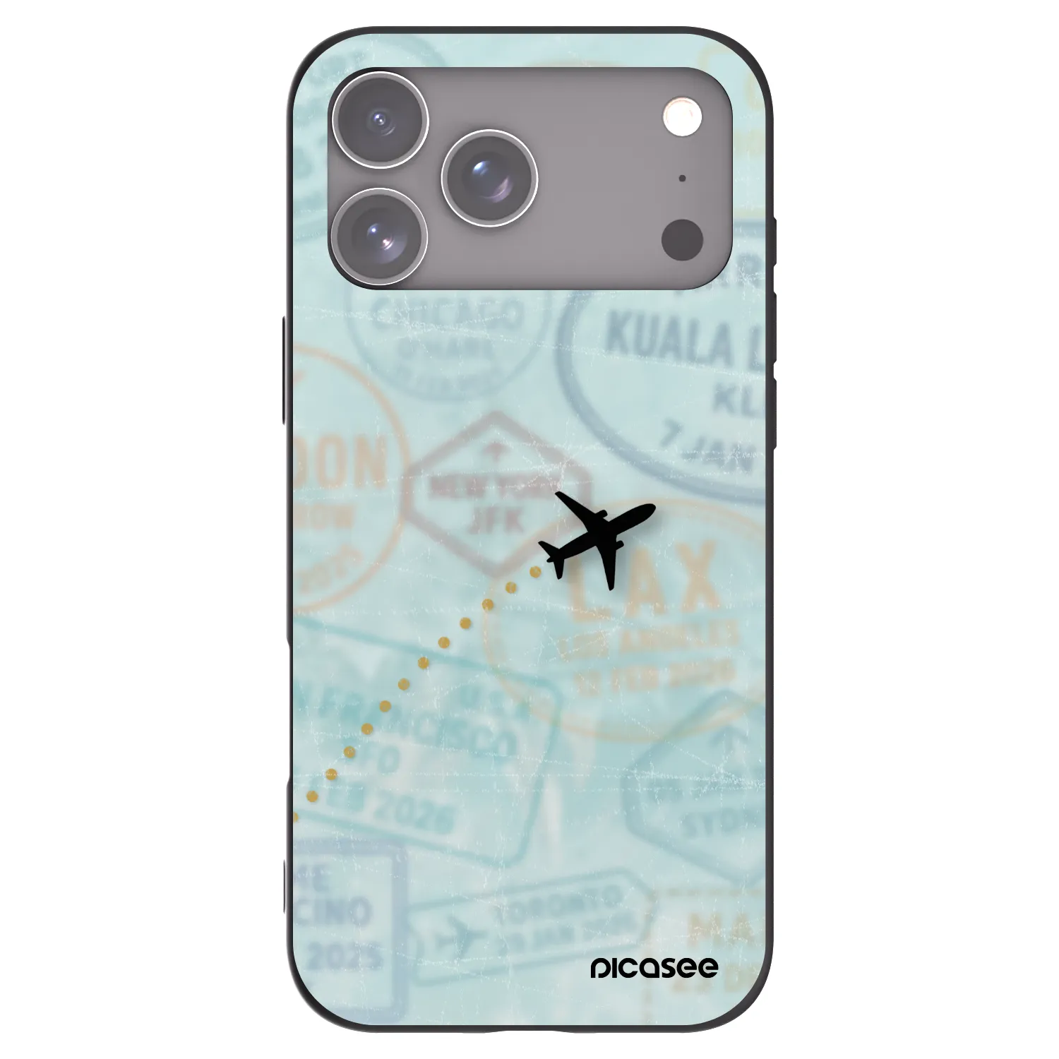 Picasee silikonový černý obal pro Apple iPhone 17 Pro Max - FLIGHT PATH