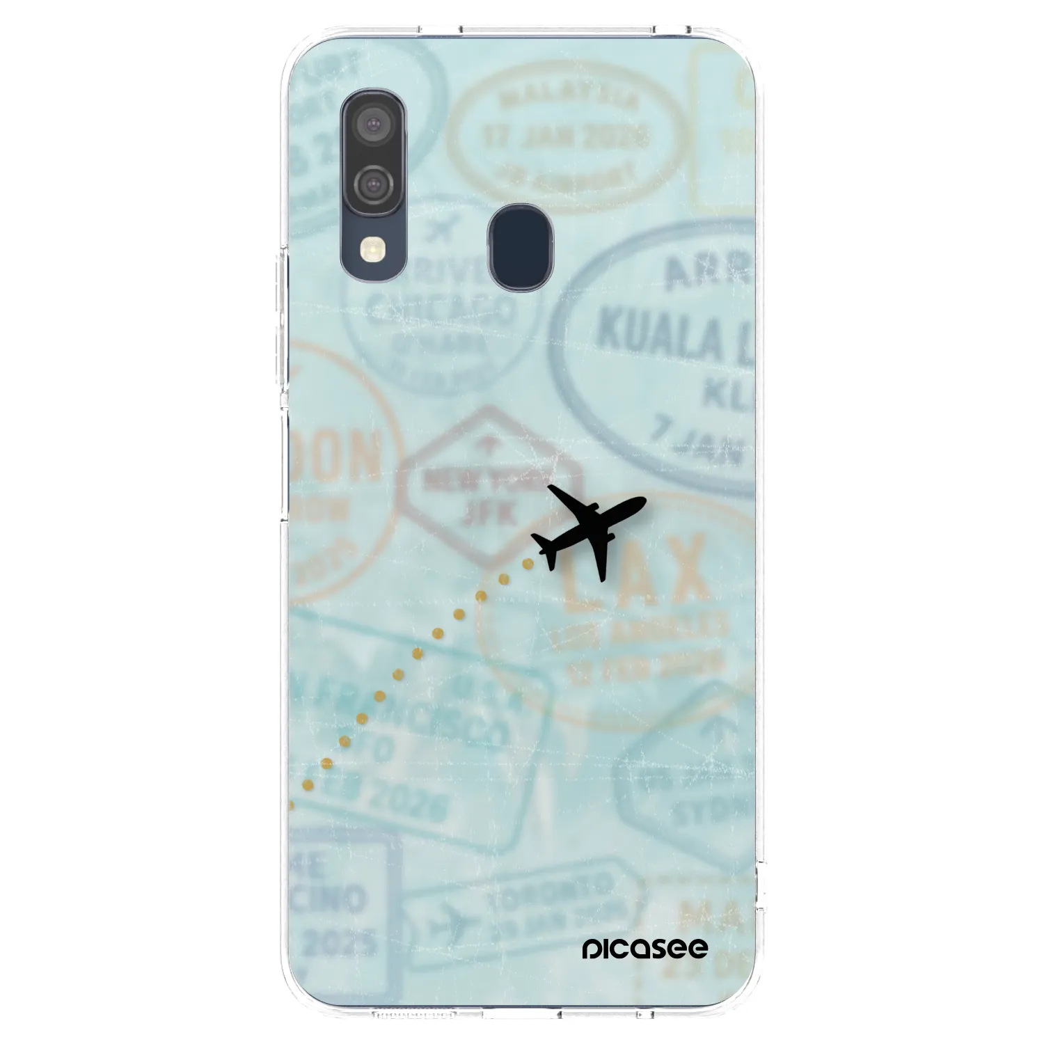 Picasee silikonový průhledný obal pro Samsung Galaxy A40 A405F - FLIGHT PATH