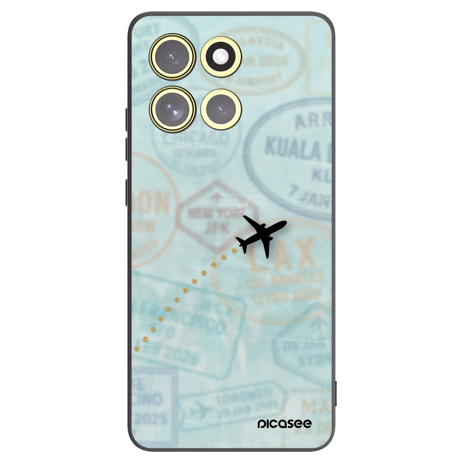 Picasee silikonový černý obal pro Motorola Moto G86 5G - FLIGHT PATH