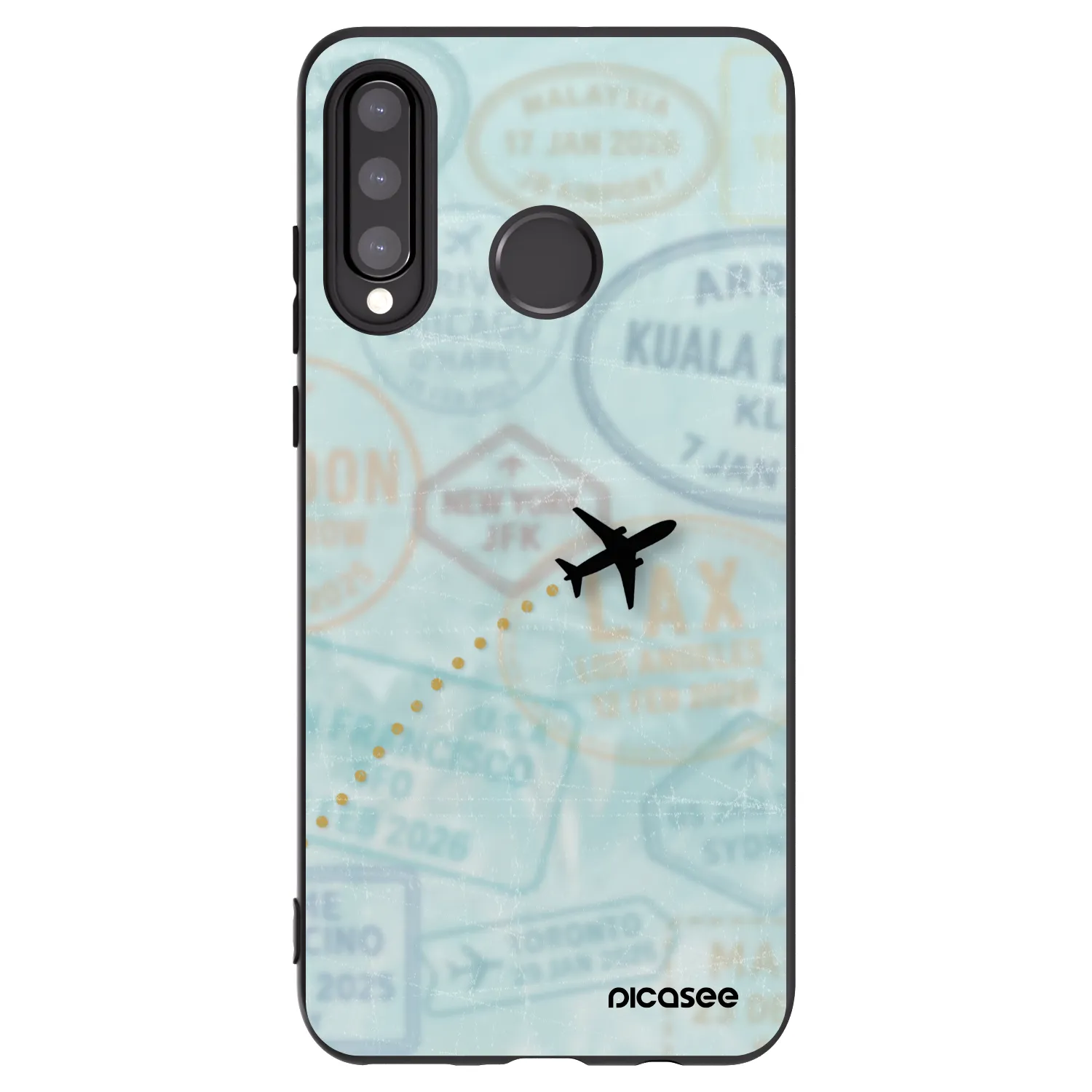 Picasee silikonový černý obal pro Huawei P30 Lite - FLIGHT PATH