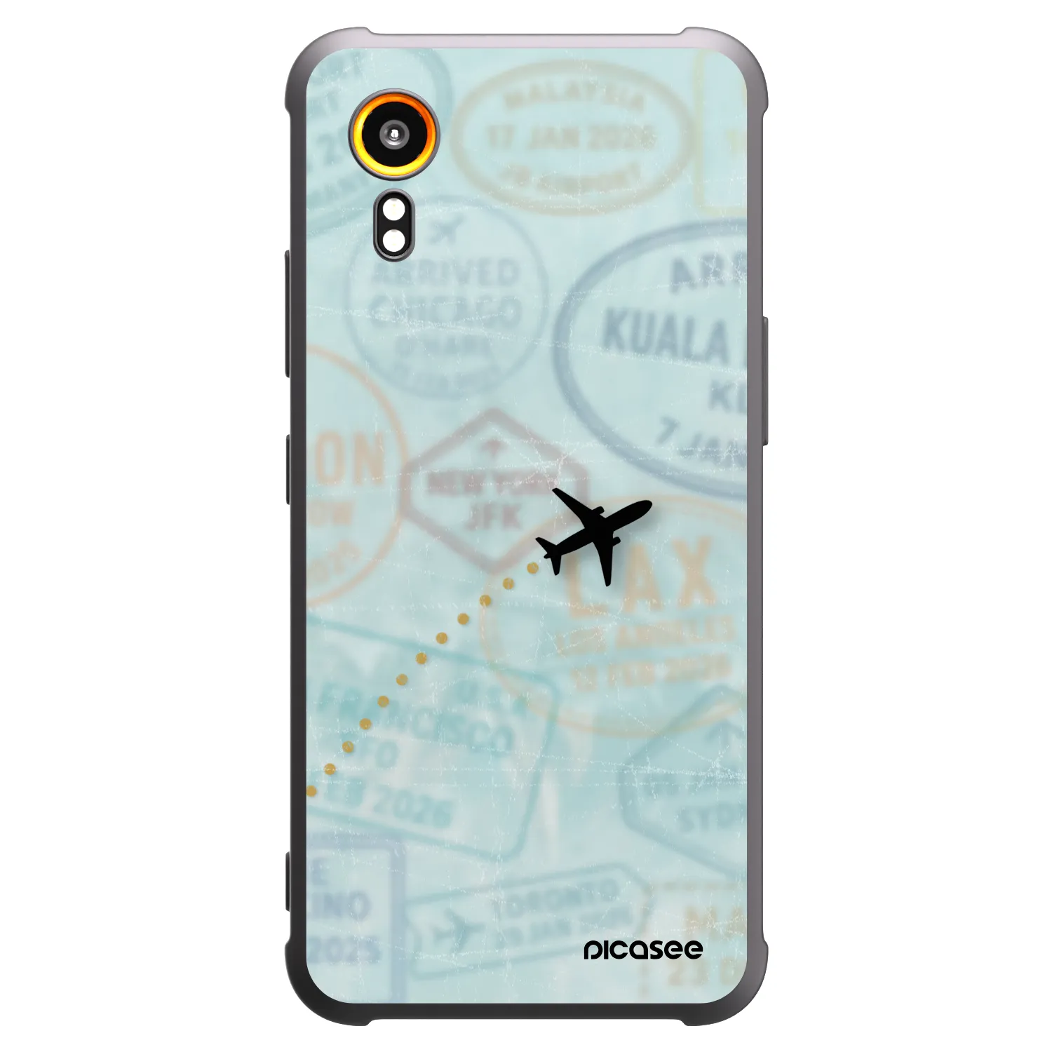 Picasee silikonový černý obal pro Samsung Galaxy Xcover 7 - FLIGHT PATH