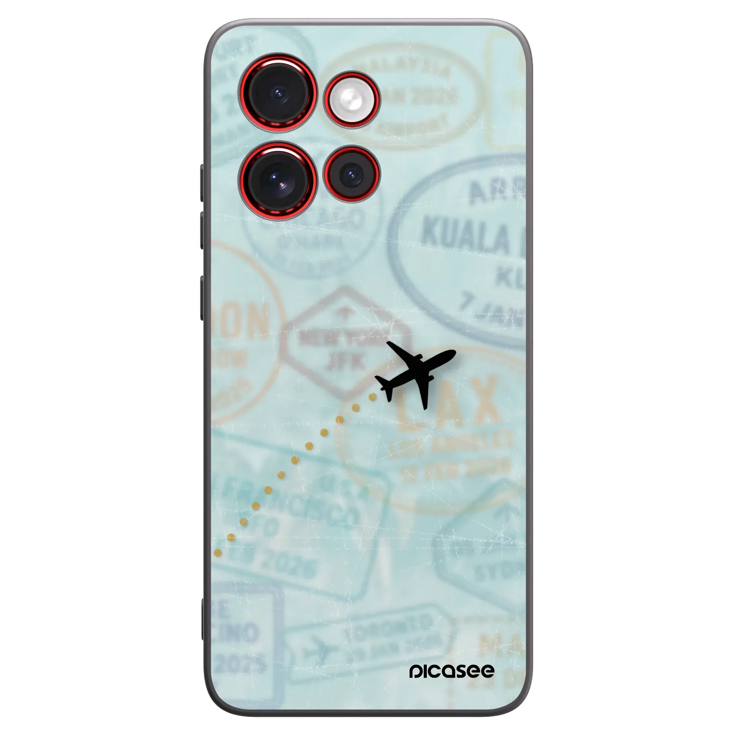 Picasee silikonový černý obal pro Motorola Edge 60 Neo 5G - FLIGHT PATH