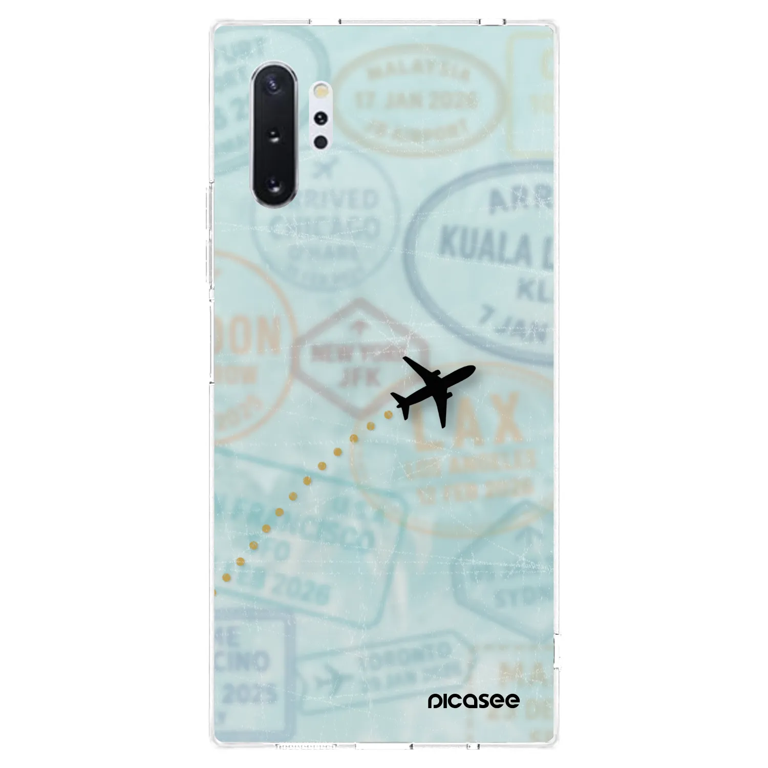 Picasee silikonový průhledný obal pro Samsung Galaxy Note 10+ N975F - FLIGHT PATH