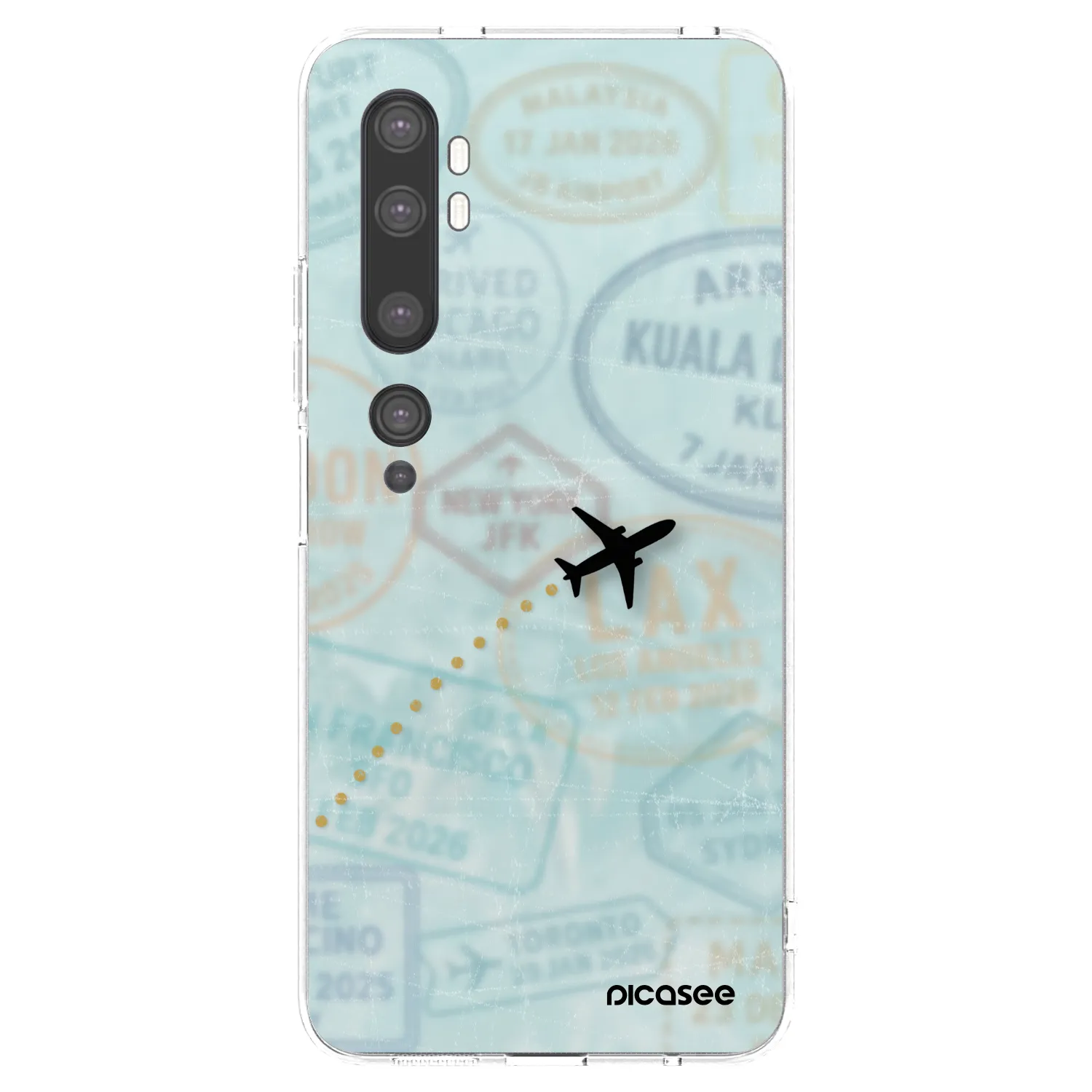 Picasee silikonový průhledný obal pro Xiaomi Mi Note 10 (Pro) - FLIGHT PATH