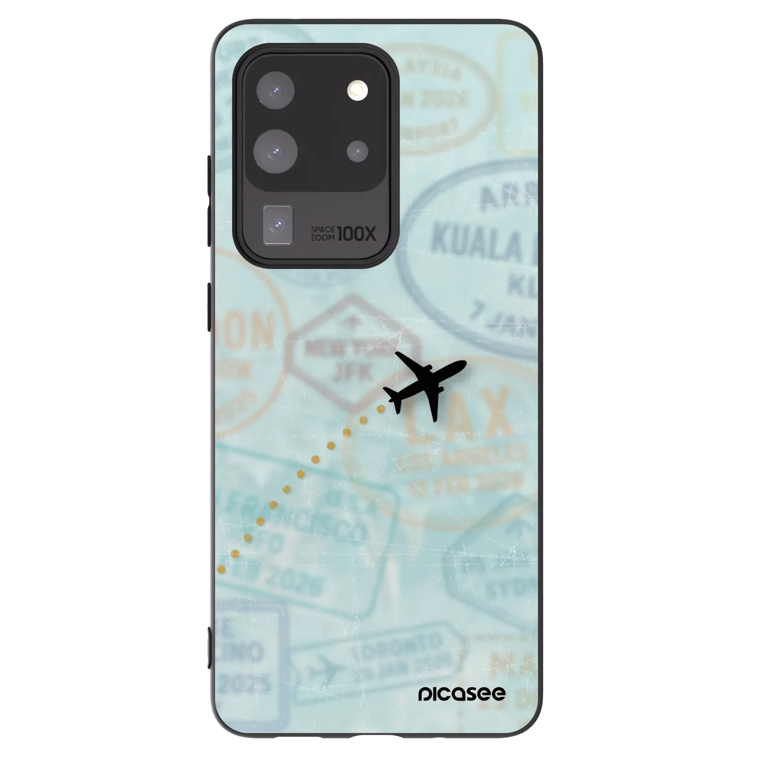 Picasee silikonový černý obal pro Samsung Galaxy S20 Ultra 5G G988F - FLIGHT PATH