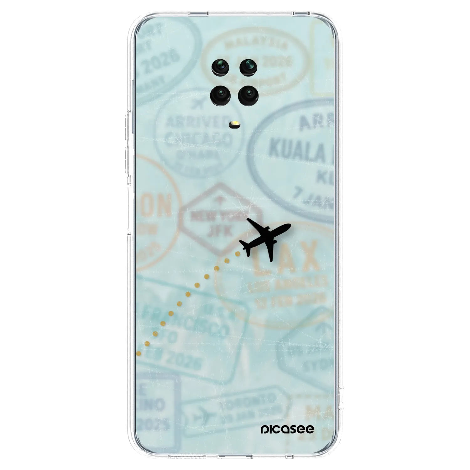 Picasee silikonový průhledný obal pro Xiaomi Redmi Note 9S - FLIGHT PATH