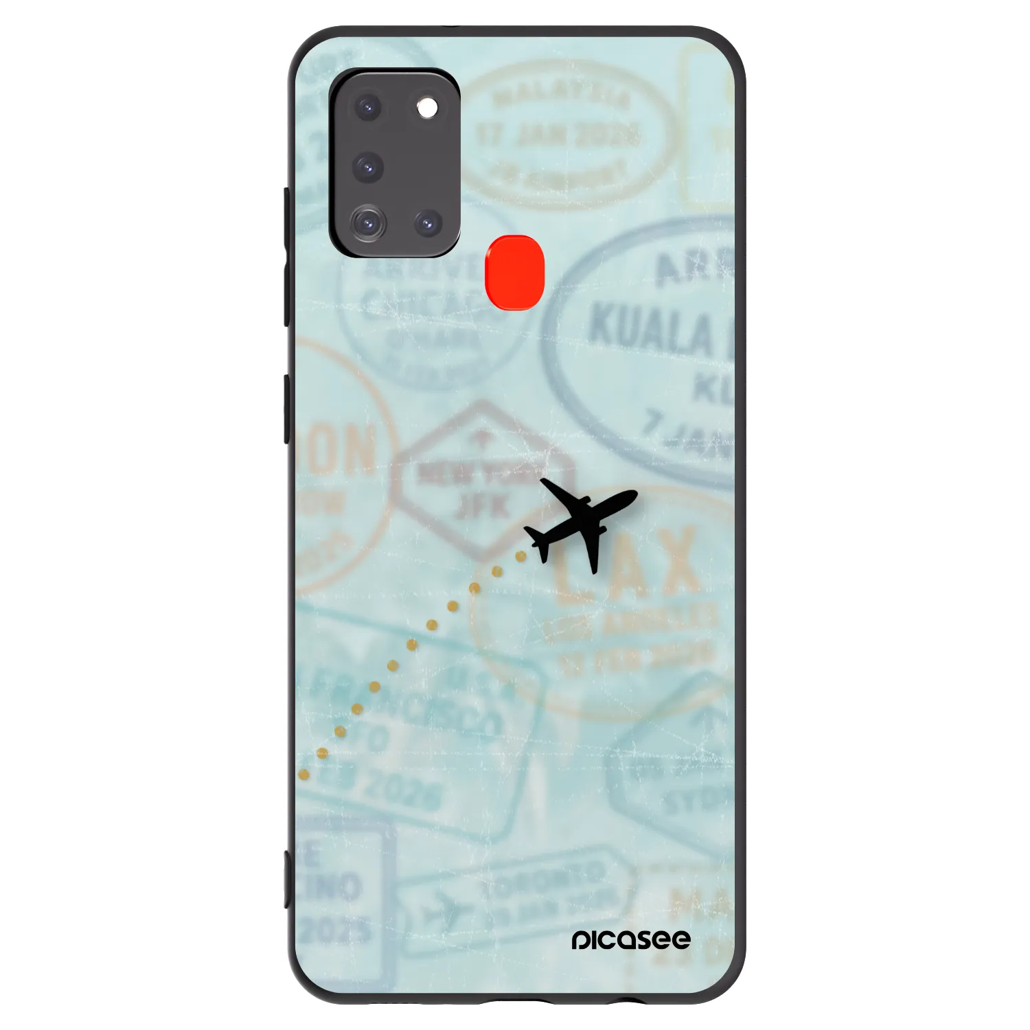 Picasee silikonový černý obal pro Samsung Galaxy A21s - FLIGHT PATH