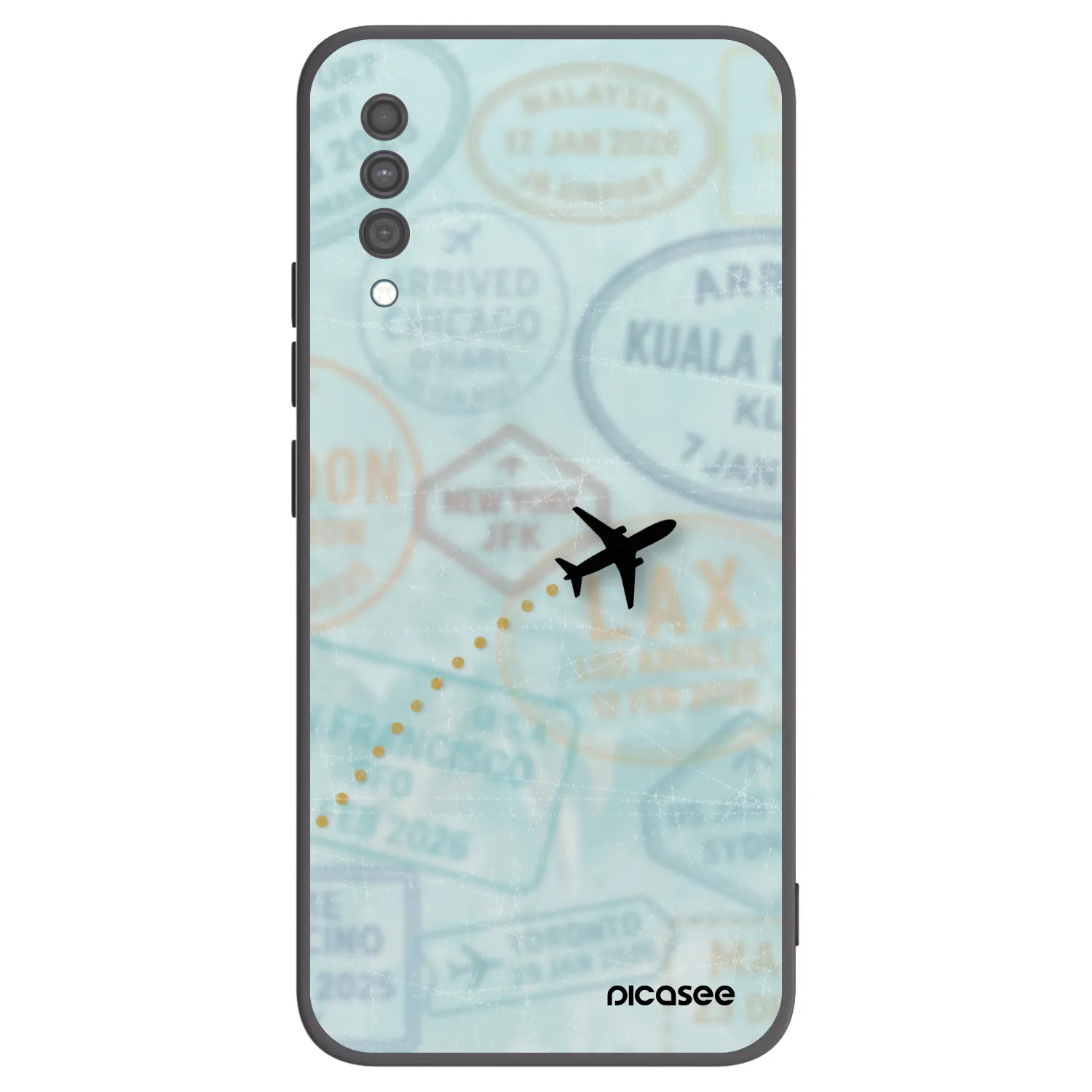 Picasee silikonový černý obal pro Samsung Galaxy A30s A307F - FLIGHT PATH