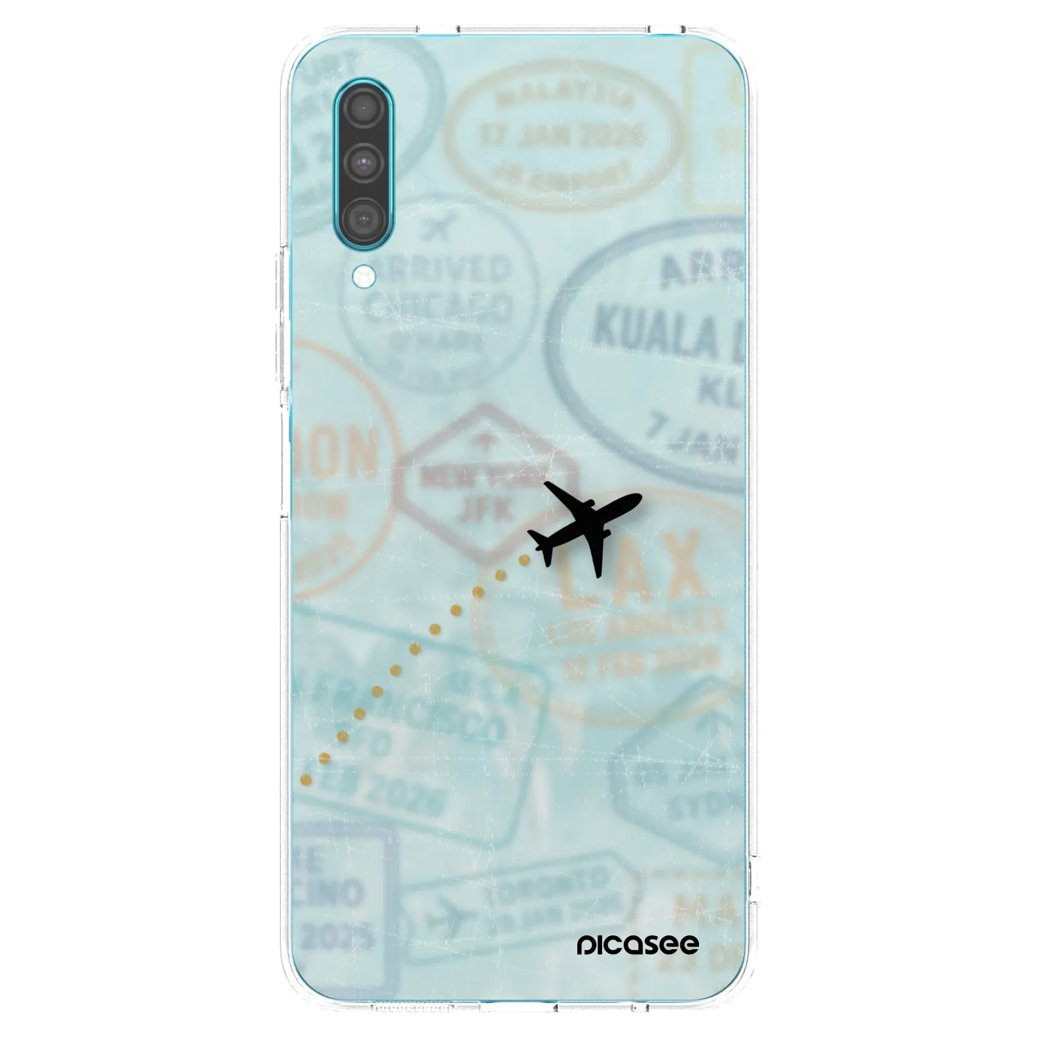 Picasee silikonový průhledný obal pro Samsung Galaxy A30s A307F - FLIGHT PATH