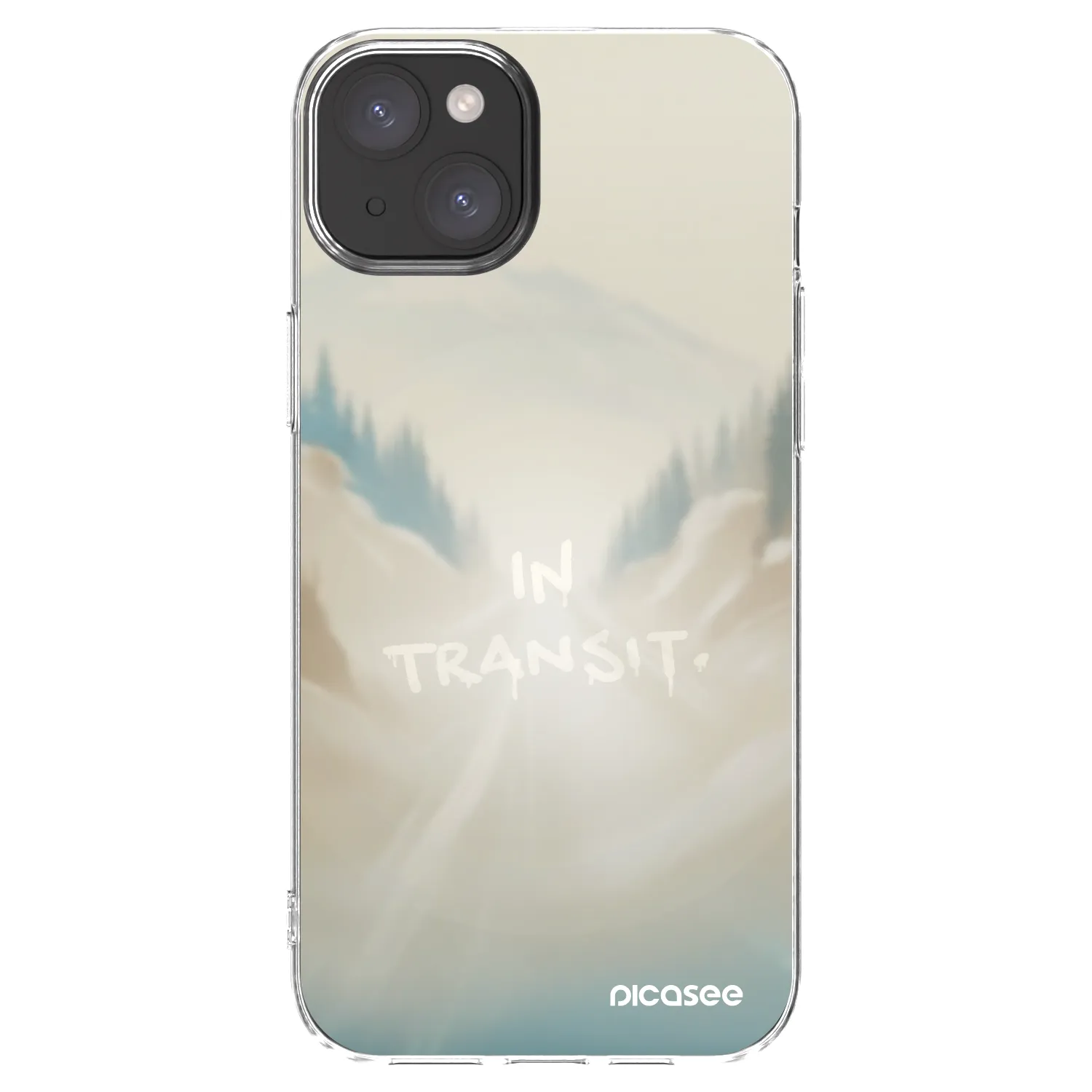 Picasee silikonový průhledný obal pro Apple iPhone 15 Plus - IN TRANSIT