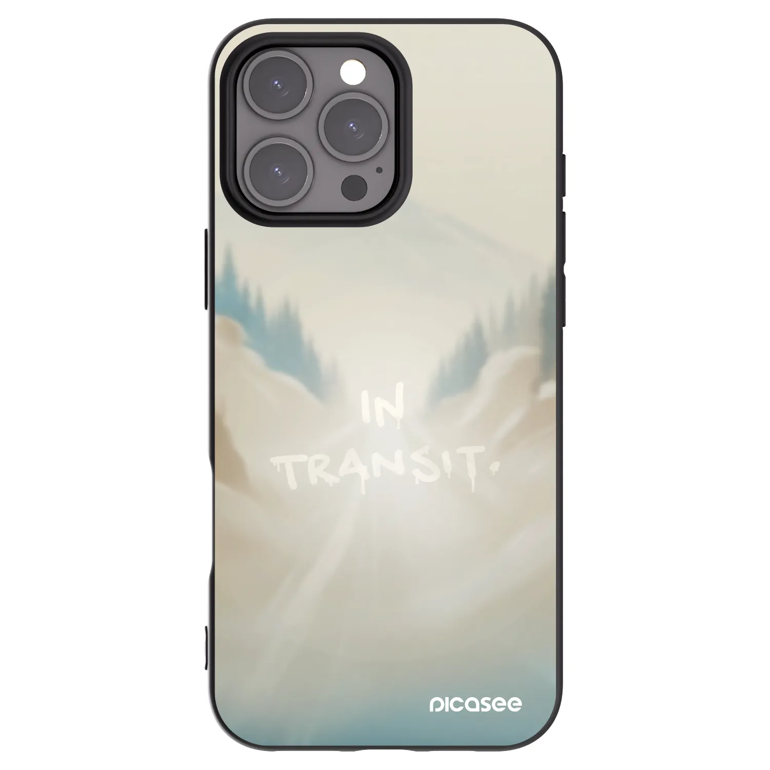 Picasee silikonový černý obal pro Apple iPhone 16 Pro Max - IN TRANSIT