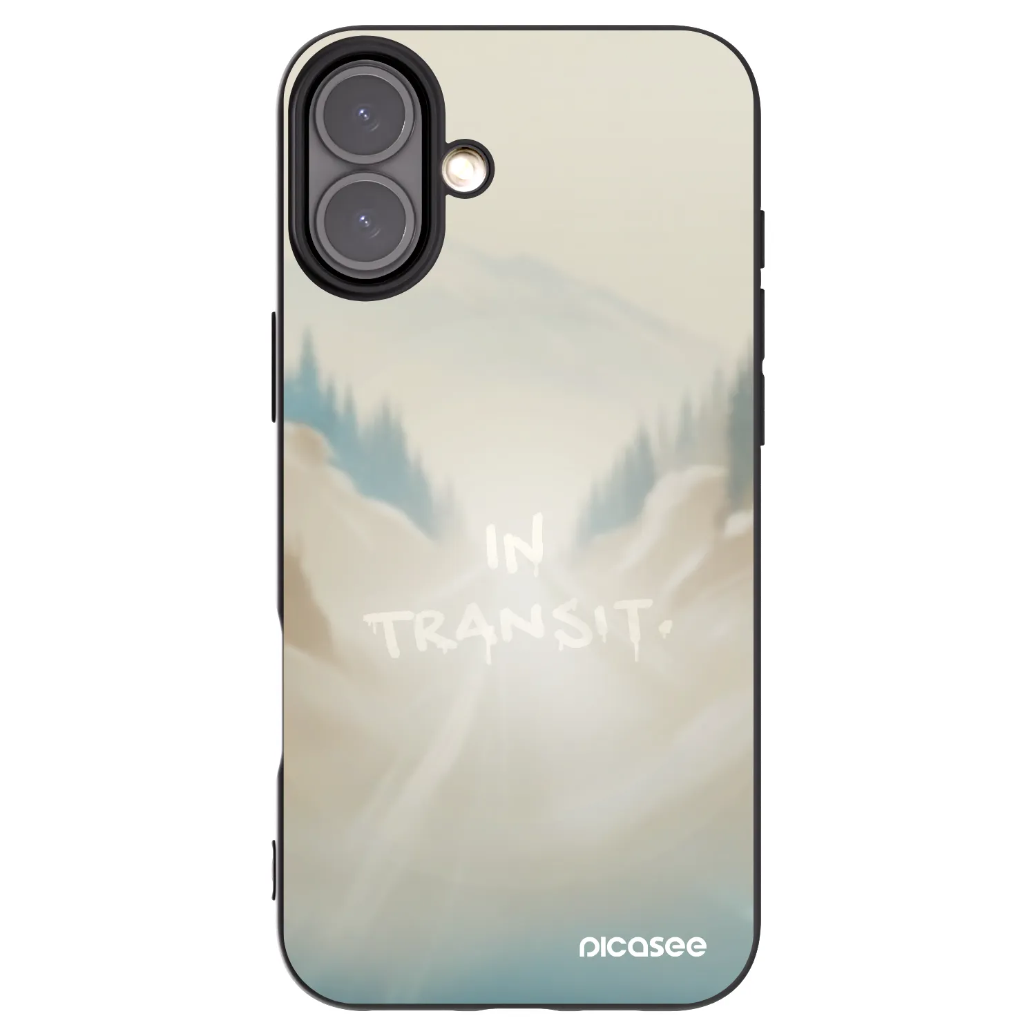 Picasee silikonový černý obal pro Apple iPhone 16 Plus - IN TRANSIT