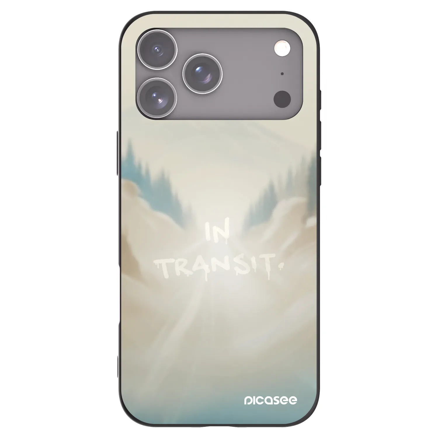 Picasee silikonový černý obal pro Apple iPhone 17 Pro Max - IN TRANSIT