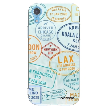 Picasee silikonový průhledný obal pro Apple iPhone XR - PASSPORT EDITION