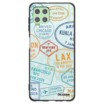 Picasee silikonový černý obal pro Samsung Galaxy A22 A225F 4G - PASSPORT EDITION