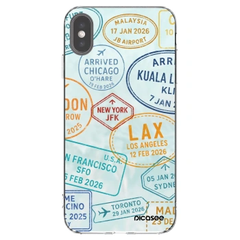 Picasee silikonový průhledný obal pro Apple iPhone XS Max - PASSPORT EDITION