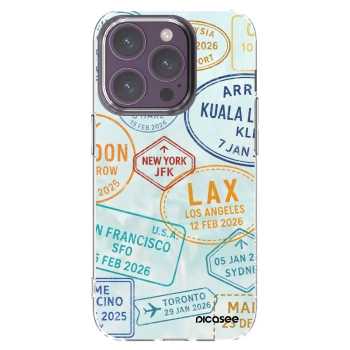 Picasee silikonový průhledný obal pro Apple iPhone 14 Pro - PASSPORT EDITION