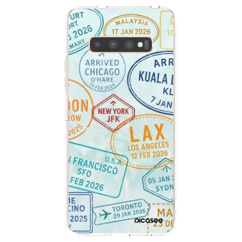 Picasee silikonový průhledný obal pro Samsung Galaxy S10 Plus G975 - PASSPORT EDITION