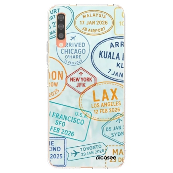 Picasee silikonový průhledný obal pro Samsung Galaxy A70 A705F - PASSPORT EDITION
