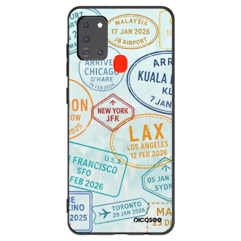 Picasee silikonový černý obal pro Samsung Galaxy A21s - PASSPORT EDITION