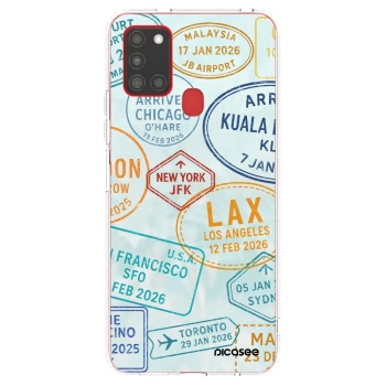 Picasee silikonový průhledný obal pro Samsung Galaxy A21s - PASSPORT EDITION