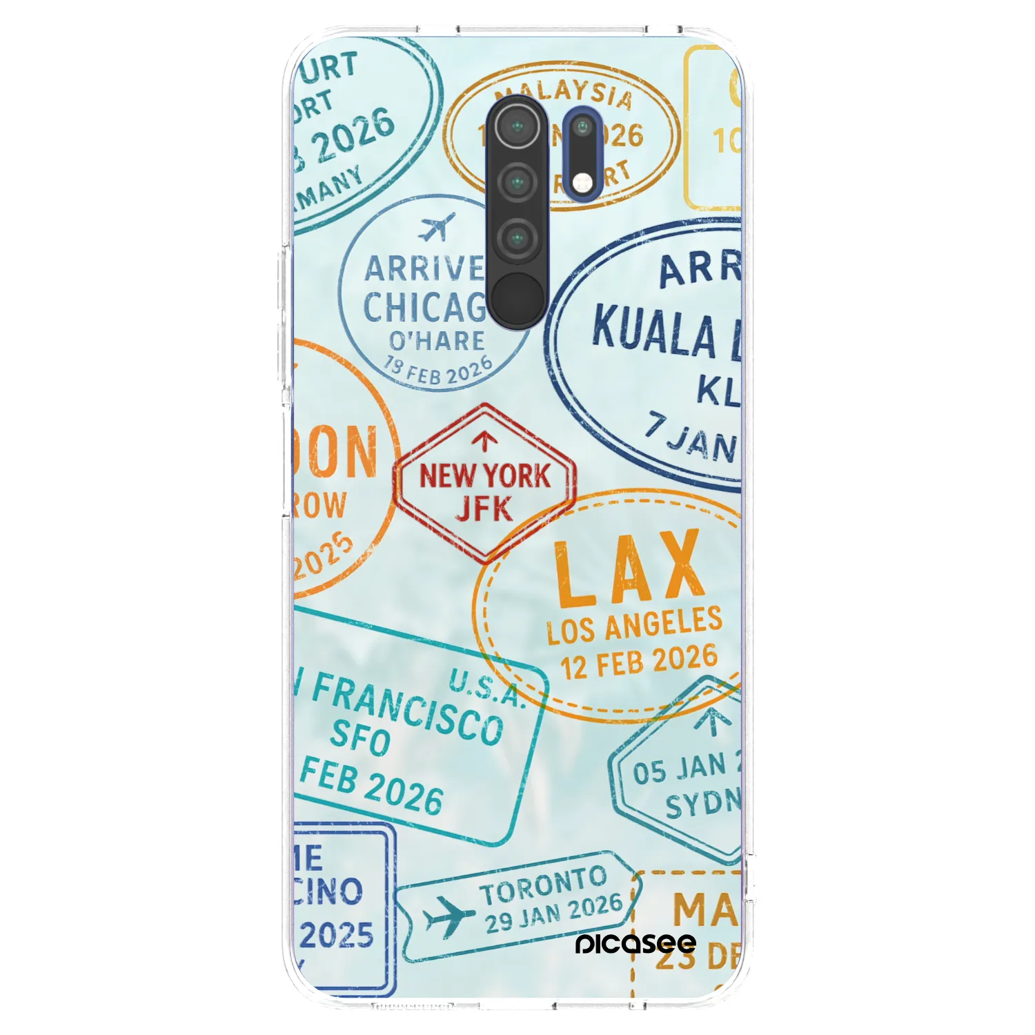 Picasee silikonový průhledný obal pro Xiaomi Redmi 9 - PASSPORT EDITION