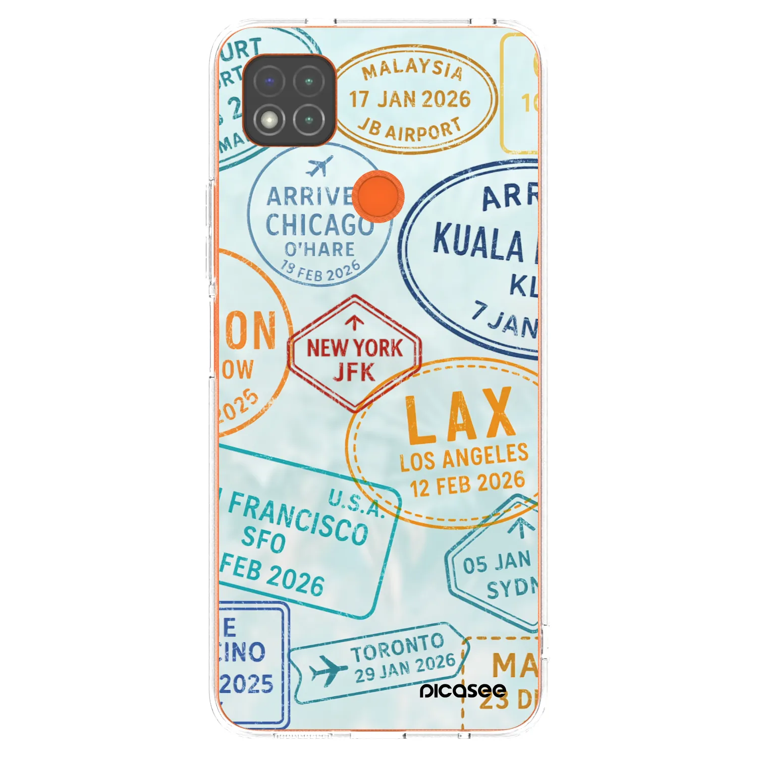Picasee silikonový průhledný obal pro Xiaomi Redmi 9C - PASSPORT EDITION