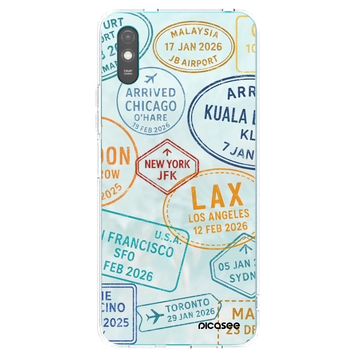 Picasee silikonový průhledný obal pro Xiaomi Redmi 9A - PASSPORT EDITION
